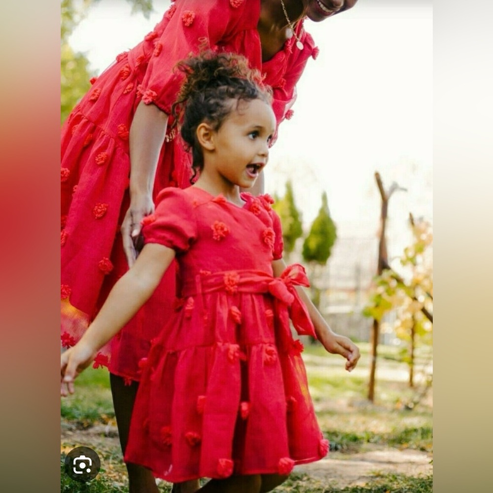 Ivy City Mom and Me First Kiss Pom Pom Dresses